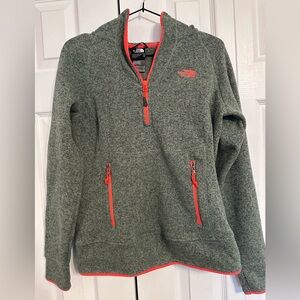 The North Face Olive Fleece with Coral Trim